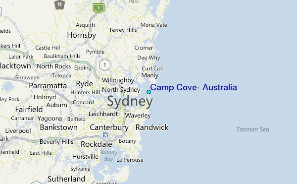 Camp Cove, Australia Tide Station Location Map