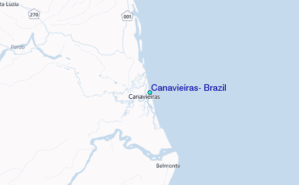 Canavieiras, Brazil Tide Station Location Map