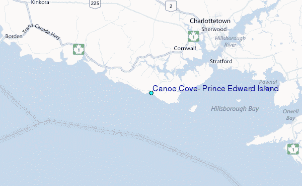 Canoe Cove, Prince Edward Island Tide Station Location Map