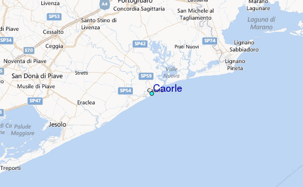 Caorle Tide Station Location Map
