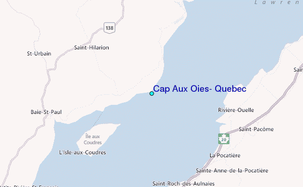 Cap Aux Oies, Quebec Tide Station Location Map