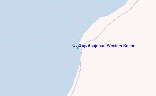 Cap Boujdour, Western Sahara Tide Station Location Map
