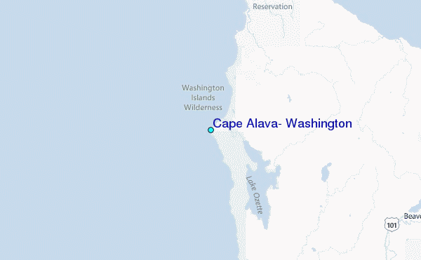 Cape Alava, Washington Tide Station Location Map