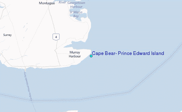 Cape Bear, Prince Edward Island Tide Station Location Map