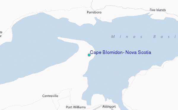 Cape Blomidon, Nova Scotia Tide Station Location Map