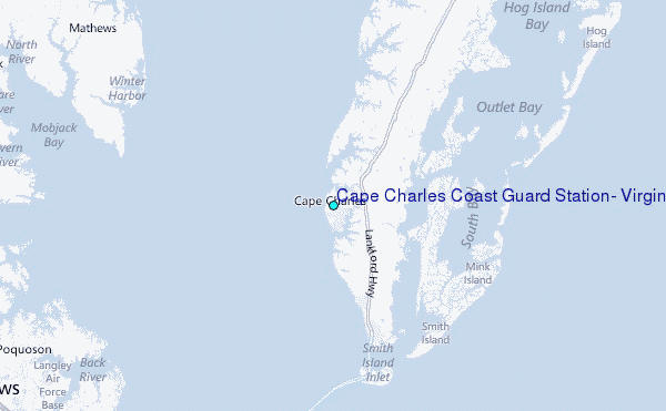 Cape Charles Coast Guard Station, Virginia Tide Station Location Map