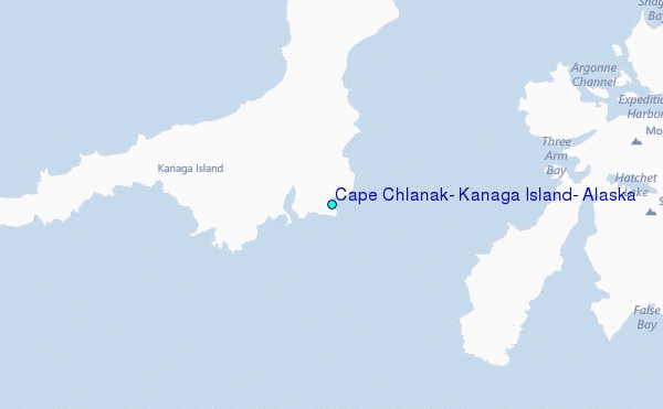 Cape Chlanak, Kanaga Island, Alaska Tide Station Location Map