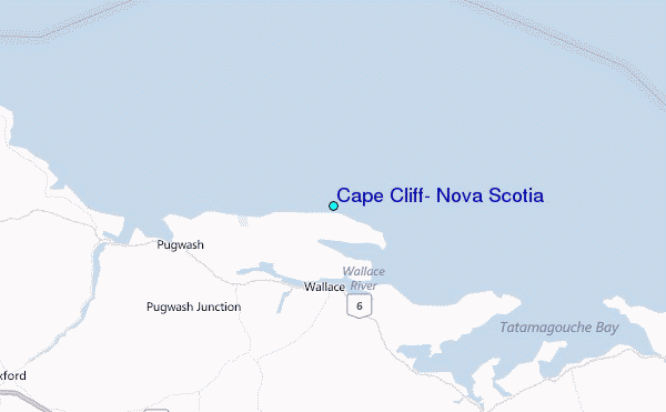 Cape Cliff, Nova Scotia Tide Station Location Map