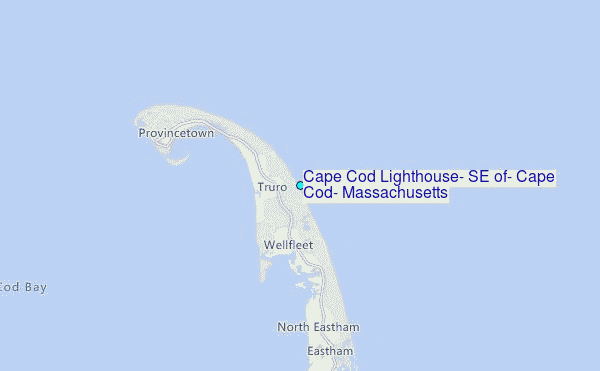 Cape Cod Lighthouse, SE of, Cape Cod, Massachusetts Tide Station Location Map