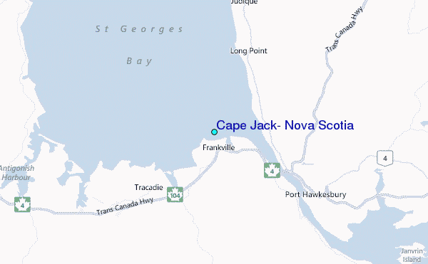 Cape Jack, Nova Scotia Tide Station Location Map