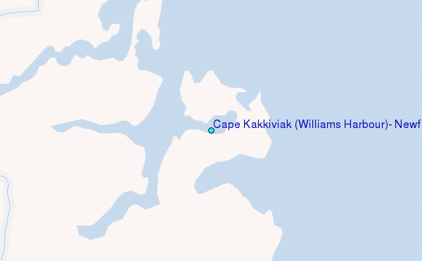 Cape Kakkiviak (Williams Harbour), Newfoundland Tide Station Location Map