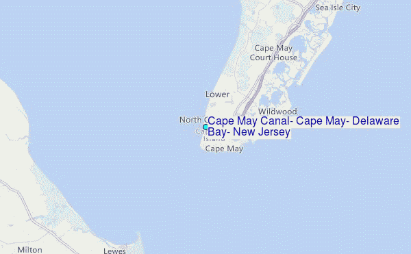 Cape May Canal, Cape May, Delaware Bay, New Jersey Tide Station Location Map