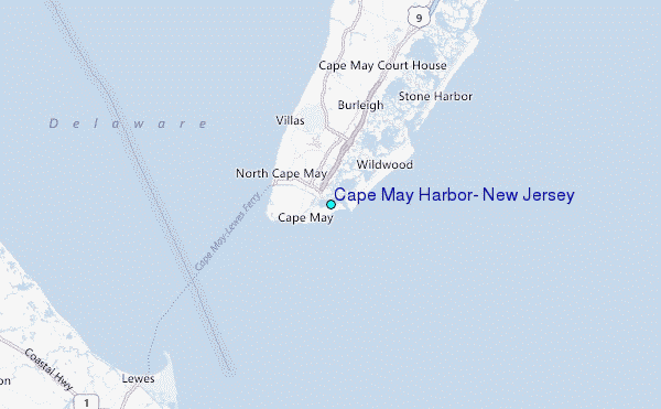 Cape May Harbor, New Jersey Tide Station Location Map