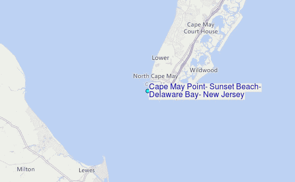 Cape May Point, Sunset Beach, Delaware Bay, New Jersey Tide Station Location Map