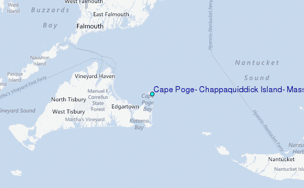 Cape Poge, Chappaquiddick Island, Massachusetts Tide Station Location Map
