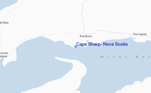Cape Sharp, Nova Scotia Tide Station Location Map