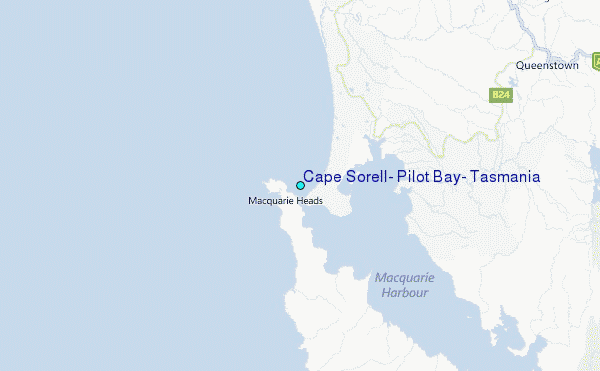 Cape Sorell, Pilot Bay, Tasmania Tide Station Location Map