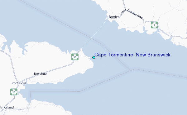 Cape Tormentine, New Brunswick Tide Station Location Map