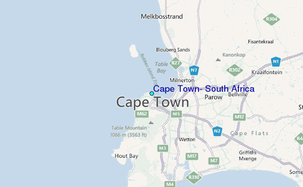 Cape Town, South Africa Tide Station Location Map