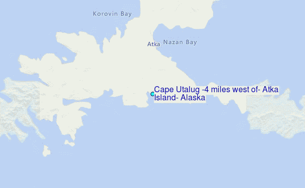 Cape Utalug (4 miles west of), Atka Island, Alaska Tide Station Location Map