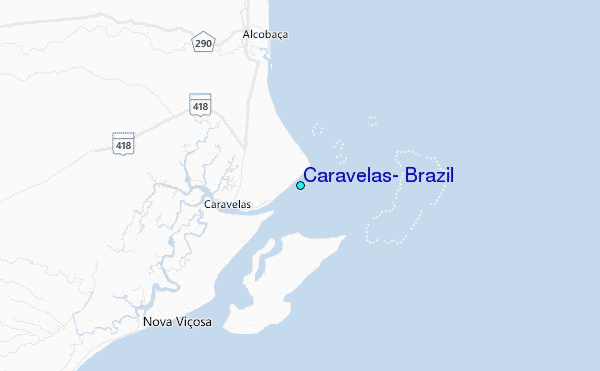 Caravelas, Brazil Tide Station Location Map