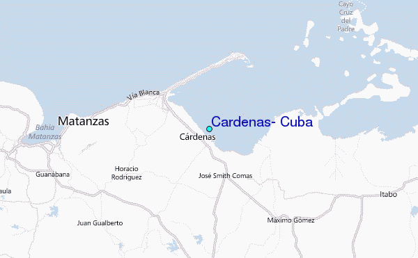 Cardenas, Cuba Tide Station Location Map