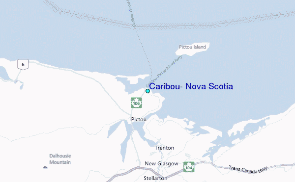 Caribou, Nova Scotia Tide Station Location Map