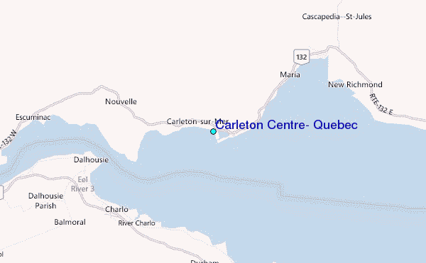 Carleton Centre, Quebec Tide Station Location Map
