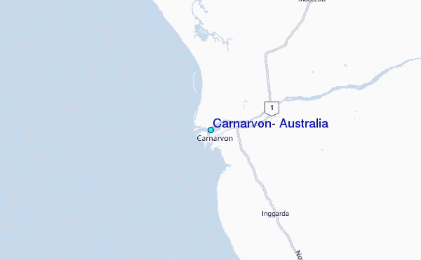 Carnarvon, Australia Tide Station Location Map