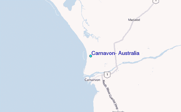 Carnavon, Australia Tide Station Location Map