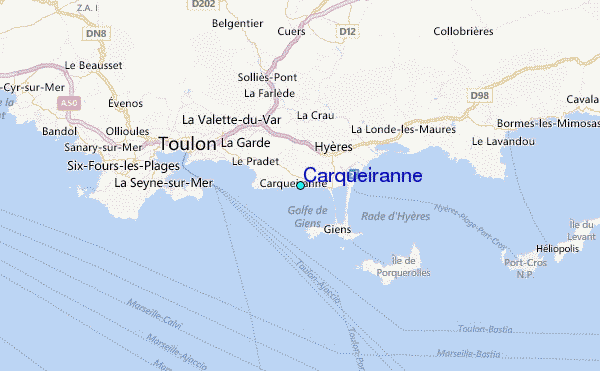 Carqueiranne Tide Station Location Map