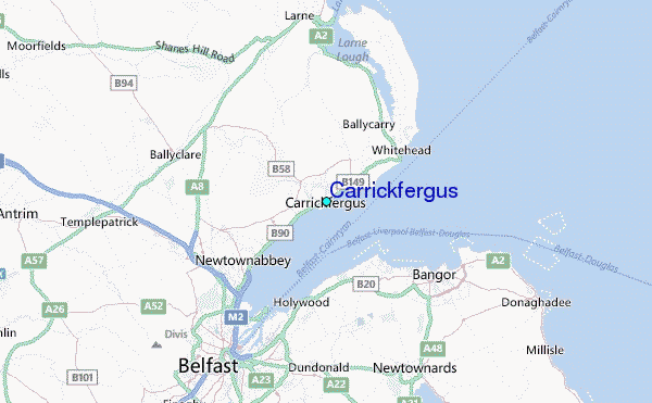 Carrickfergus Tide Station Location Map
