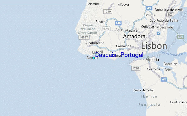 Cascais, Portugal Tide Station Location Map