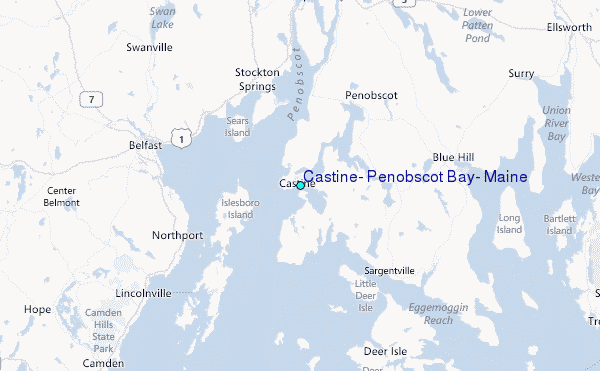Castine, Penobscot Bay, Maine Tide Station Location Map