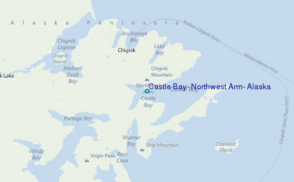 Castle Bay, Northwest Arm, Alaska Tide Station Location Map