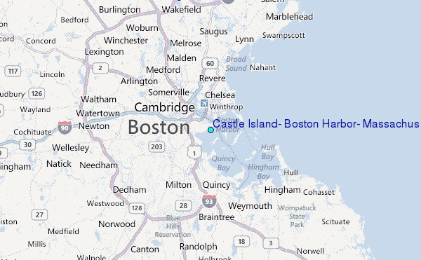 Castle Island, Boston Harbor, Massachusetts Tide Station Location Map