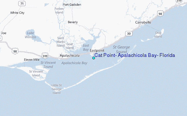 Cat Point, Apalachicola Bay, Florida Tide Station Location Map