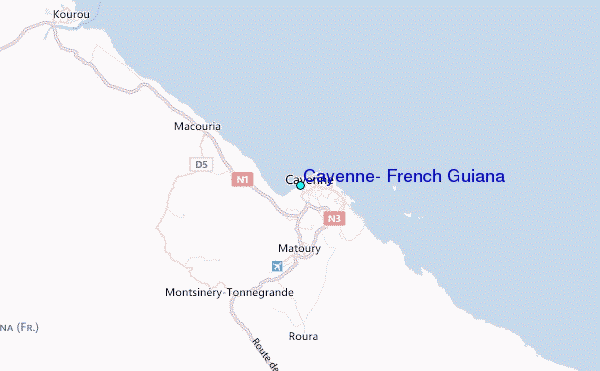 Cayenne, French Guiana Tide Station Location Map