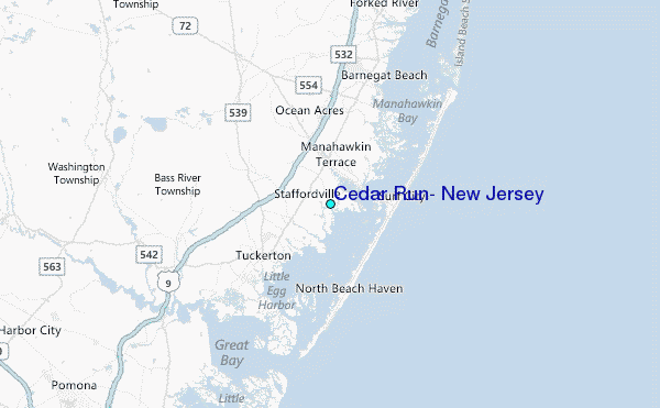 Cedar Run, New Jersey Tide Station Location Map