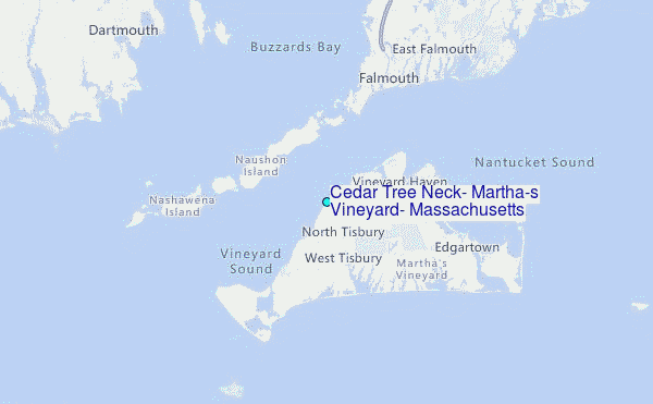 Cedar Tree Neck, Martha's Vineyard, Massachusetts Tide Station Location Map