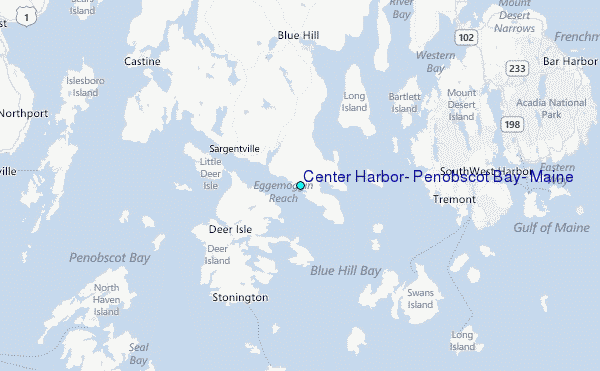 Center Harbor, Penobscot Bay, Maine Tide Station Location Map