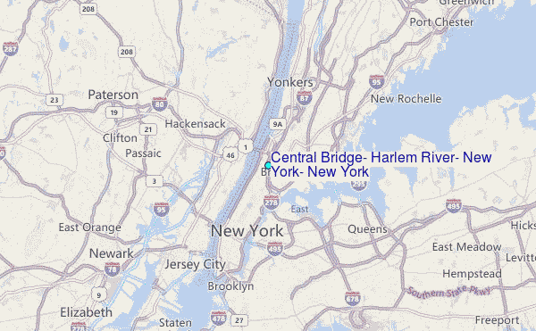 Central Bridge, Harlem River, New York, New York Tide Station Location Map