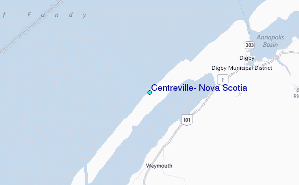 Centreville, Nova Scotia Tide Station Location Map