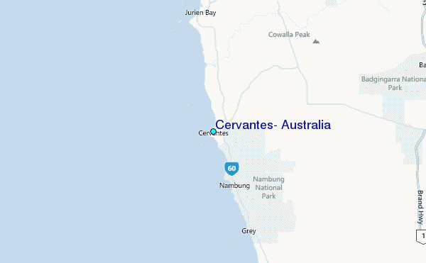 Cervantes, Australia Tide Station Location Map