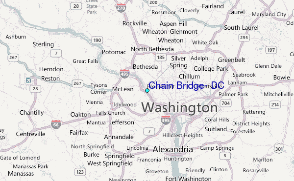 Chain Bridge, DC Tide Station Location Map