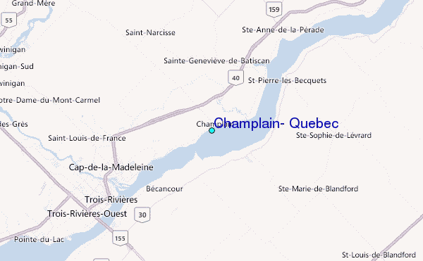 Champlain, Quebec Tide Station Location Map