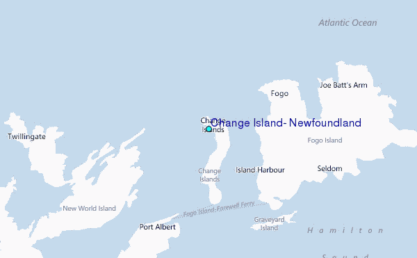 Change Island, Newfoundland Tide Station Location Map
