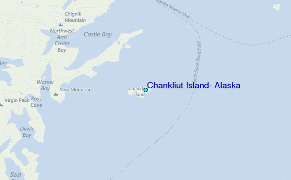 Chankliut Island, Alaska Tide Station Location Map