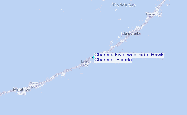Channel Five, west side, Hawk Channel, Florida Tide Station Location Map