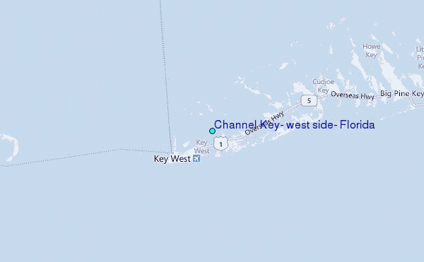 Channel Key, west side, Florida Tide Station Location Map